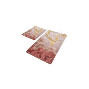 Růžové sametové koupelnové předložky v sadě 2 ks 60x100 cm – Mila Home