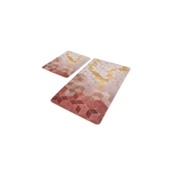 Růžové sametové koupelnové předložky v sadě 2 ks 60x100 cm – Mila Home