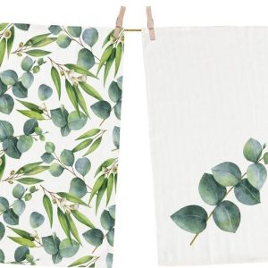 Sada 2 bavlněných utěrek Butter Kings Floating Eucalyptus