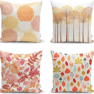 Sada 4 povlaků na polštáře Minimalist Cushion Covers Autumn Design