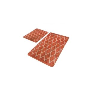 Sametové koupelnové předložky v terakotové barvě v sadě 2 ks 60x100 cm – Mila Home