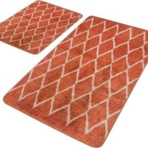 Sametové koupelnové předložky v terakotové barvě v sadě 2 ks 60x100 cm – Mila Home