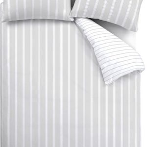 Šedé bavlněné povlečení na jednolůžko 135x200 cm Ashford Stripe – Bianca