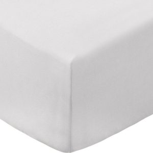 Šedé napínací prostěradlo z bavlněného perkálu 185x200 cm Cotton Percale – Bianca