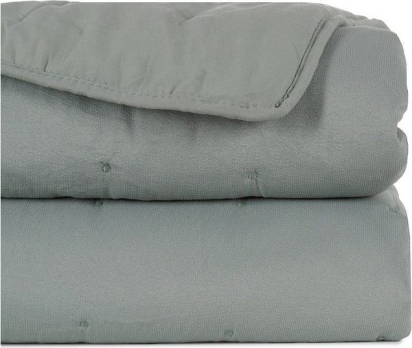 Šedozelený prošívaný přehoz 180x260 cm – Ixia