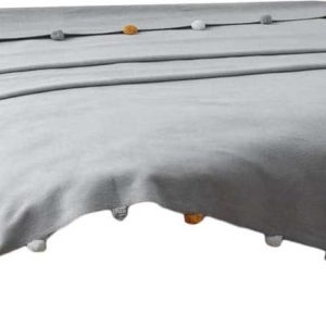 Šedý fleecový přehoz 200x220 cm Pom Pom – Mijolnir