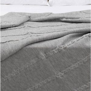 Šedý přehoz 200x220 cm Trenza – Oyo Concept