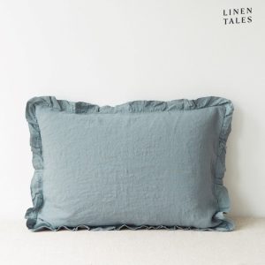 Lněný povlak na polštář 40x60 cm Blue Fog – Linen Tales