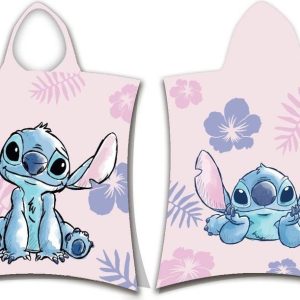 Světle růžové bavlněné dětské pončo Lilo and Stitch – Jerry Fabrics