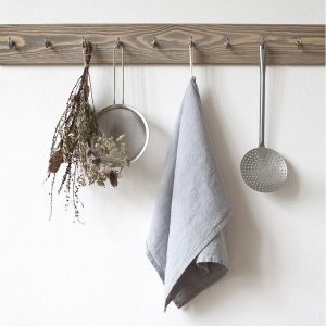 Světle šedá lněná utěrka Linen Tales