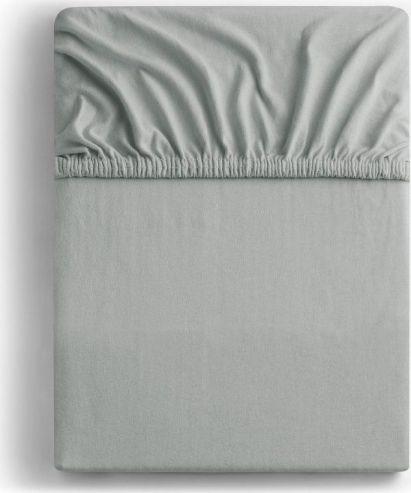 Světle šedé napínací prostěradlo jersey 160x200 cm Amber – Restilo