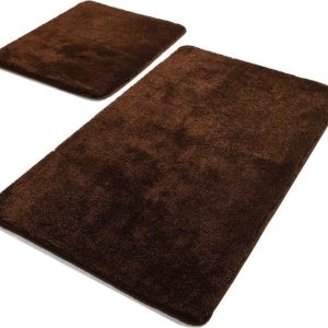 Tmavě hnědé koupelnové předložky v sadě 2 ks 60x100 cm Havai – Foutastic