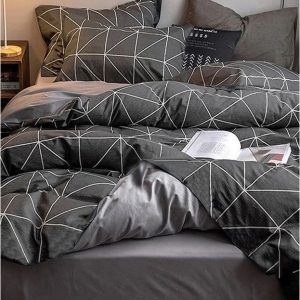 Tmavě šedé bavlněné povlečení na dvoulůžko/prodloužené s prostěradlem 200x220 cm – Mila Home