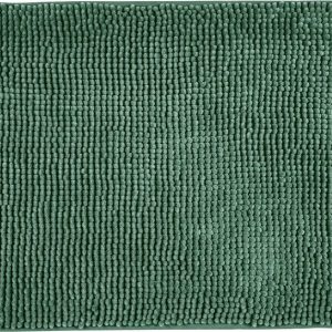 Tmavě zelená textilní koupelnová předložka 50x80 cm Chenille – Allstar