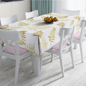 Ubrus s příměsí bavlny Minimalist Cushion Covers Gold Leaf