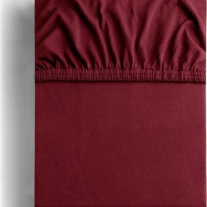 Vínové napínací prostěradlo jersey 90x200 cm Amber – Restilo