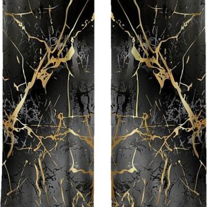 Závěsy v černo-zlaté barvě v sadě 2 ks 140x260 cm – Mila Home