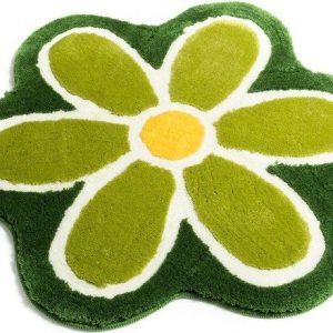 Zelená koupelnová předložka ø 90 cm Flower – Foutastic