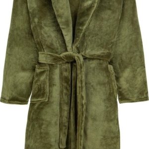 Zelený župan z mikroplyše velikost XS/S Polyvelvet – Good Morning