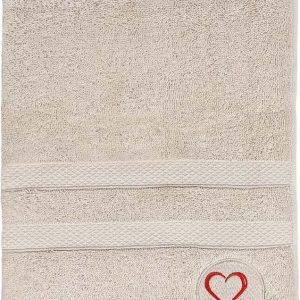 Béžová froté bavlněná osuška 70x140 cm Love – Foutastic