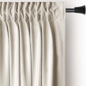 Béžový sametový dimout závěs 140x270 cm Pleat – Restilo