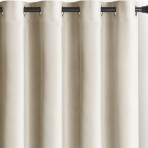 Béžový sametový dimout závěs 140x245 cm Eyelets – Restilo