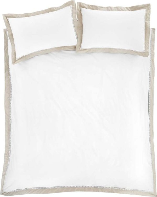 Bílé bavlněné povlečení na jednolůžko 135x200 cm Oxford Lace – Bianca