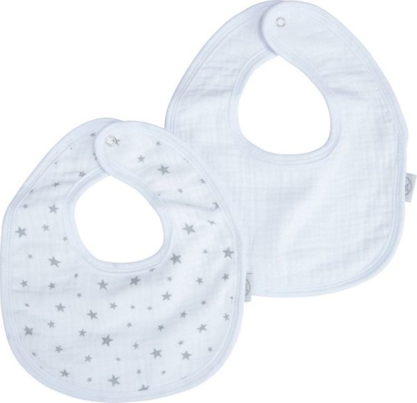 Bílé mušelínové bryndáky v sadě 2 ks – Bébé Douceur