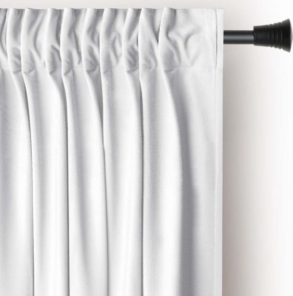 Bílý sametový dimout závěs 140x245 cm Pleat – Restilo