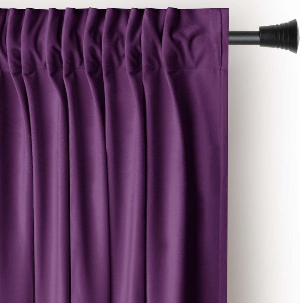 Fialový sametový dimout závěs 140x270 cm Pleat – Restilo
