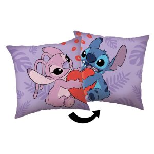 Fleecový dětský polštářek 40x40 cm Lilo and Stitch "Kiss" – Jerry Fabrics