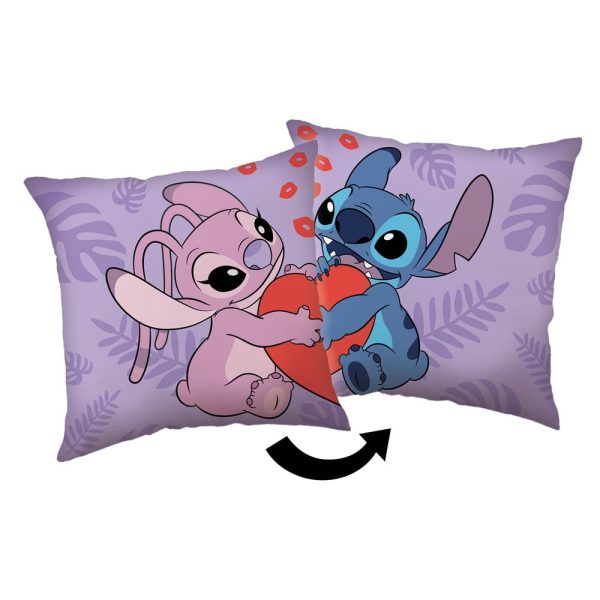 Fleecový dětský polštářek 40x40 cm Lilo and Stitch "Kiss" – Jerry Fabrics