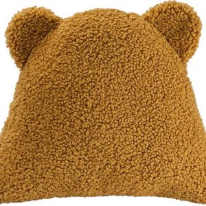 Hnědý dětský pohovkový polštář z textilie bouclé Bear – Wigiwama