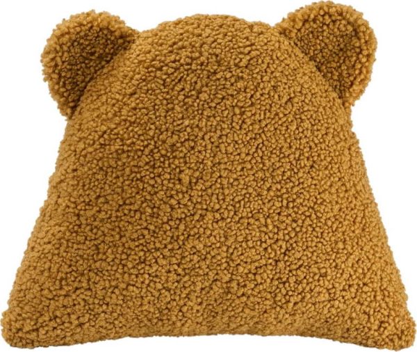 Hnědý dětský pohovkový polštář z textilie bouclé Bear – Wigiwama
