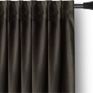 Hnědý sametový dimout závěs 140x245 cm Pleat – Restilo