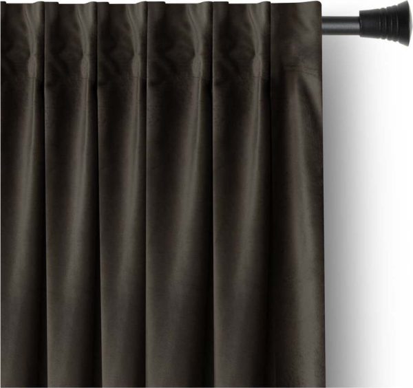 Hnědý sametový dimout závěs 140x245 cm Pleat – Restilo