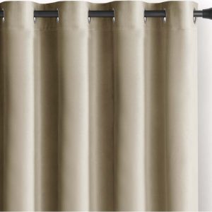 Hnědý/béžový sametový dimout závěs 140x245 cm Eyelets – Restilo