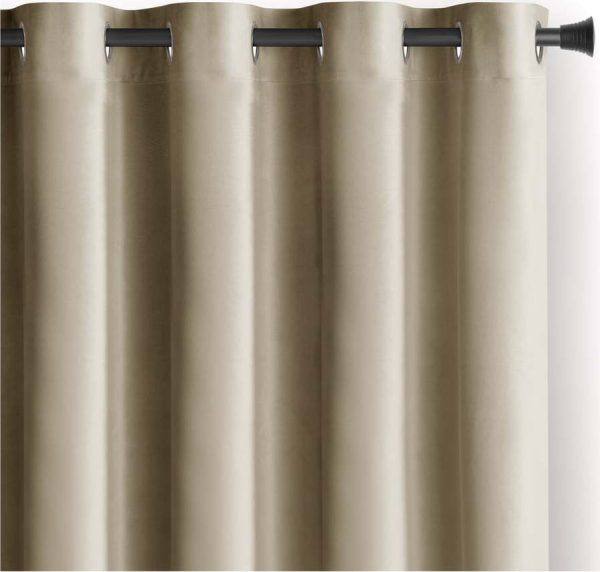 Hnědý/béžový sametový dimout závěs 140x245 cm Eyelets – Restilo
