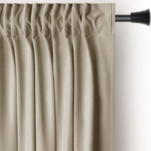 Hnědý/béžový sametový dimout závěs 140x245 cm Pleat – Restilo