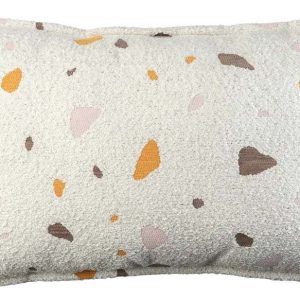 Krémový dětský pohovkový polštář z textilie bouclé/žinylkový Terrazzo Bolster – Wigiwama