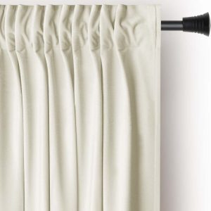Krémový sametový dimout závěs 140x245 cm Pleat – Restilo