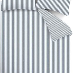 Modré flanelové povlečení na dvoulůžko 200x200 cm Stripe – Catherine Lansfield