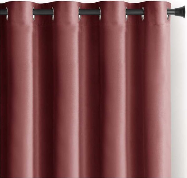 Růžový sametový dimout závěs 140x245 cm Eyelets – Restilo