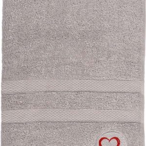 Šedá froté bavlněná osuška 70x140 cm Love – Foutastic