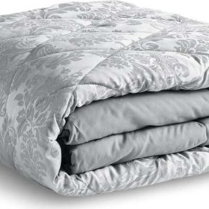 Šedý prošívaný přehoz přes postel Catherine Lansfield Jacquard