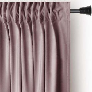 Světle hnědý sametový dimout závěs 140x245 cm Pleat – Restilo