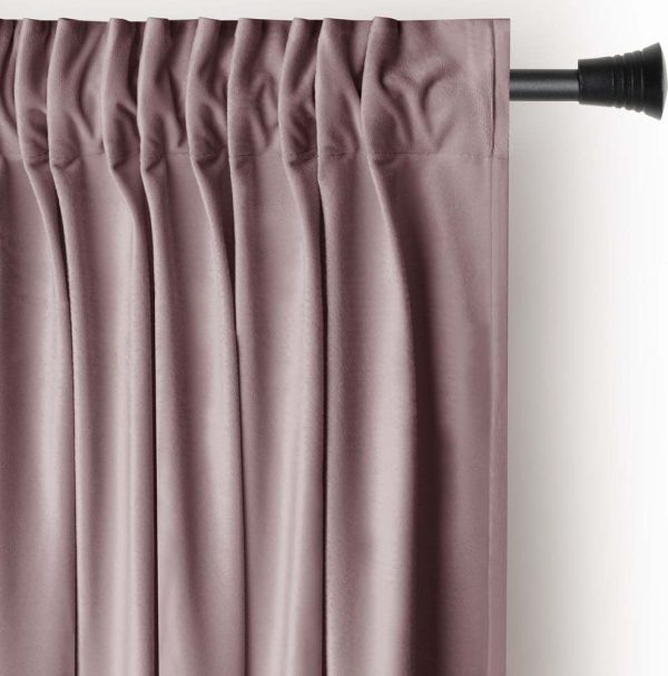 Světle hnědý sametový dimout závěs 140x245 cm Pleat – Restilo