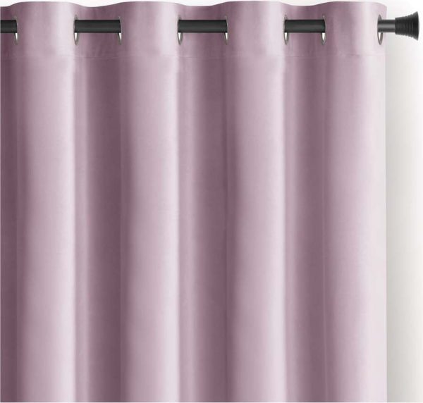 Světle růžový sametový dimout závěs 140x270 cm Eyelets – Restilo