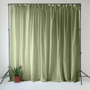 Světle zelený lněný závěs 140x300 cm Sage – Linen Tales
