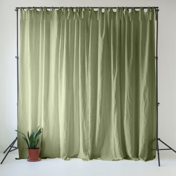 Světle zelený lněný závěs 140x300 cm Sage – Linen Tales